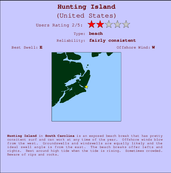 Hunting Island Surf Forecast and Surf Reports (Carolina South, USA)