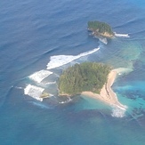 Narimu Island aerial view, Narimu and Buro Reefs